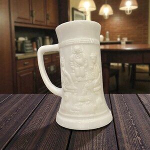 Vintage Federal White Milk Glass, White Collectible Milk Glass, Embossed Mug